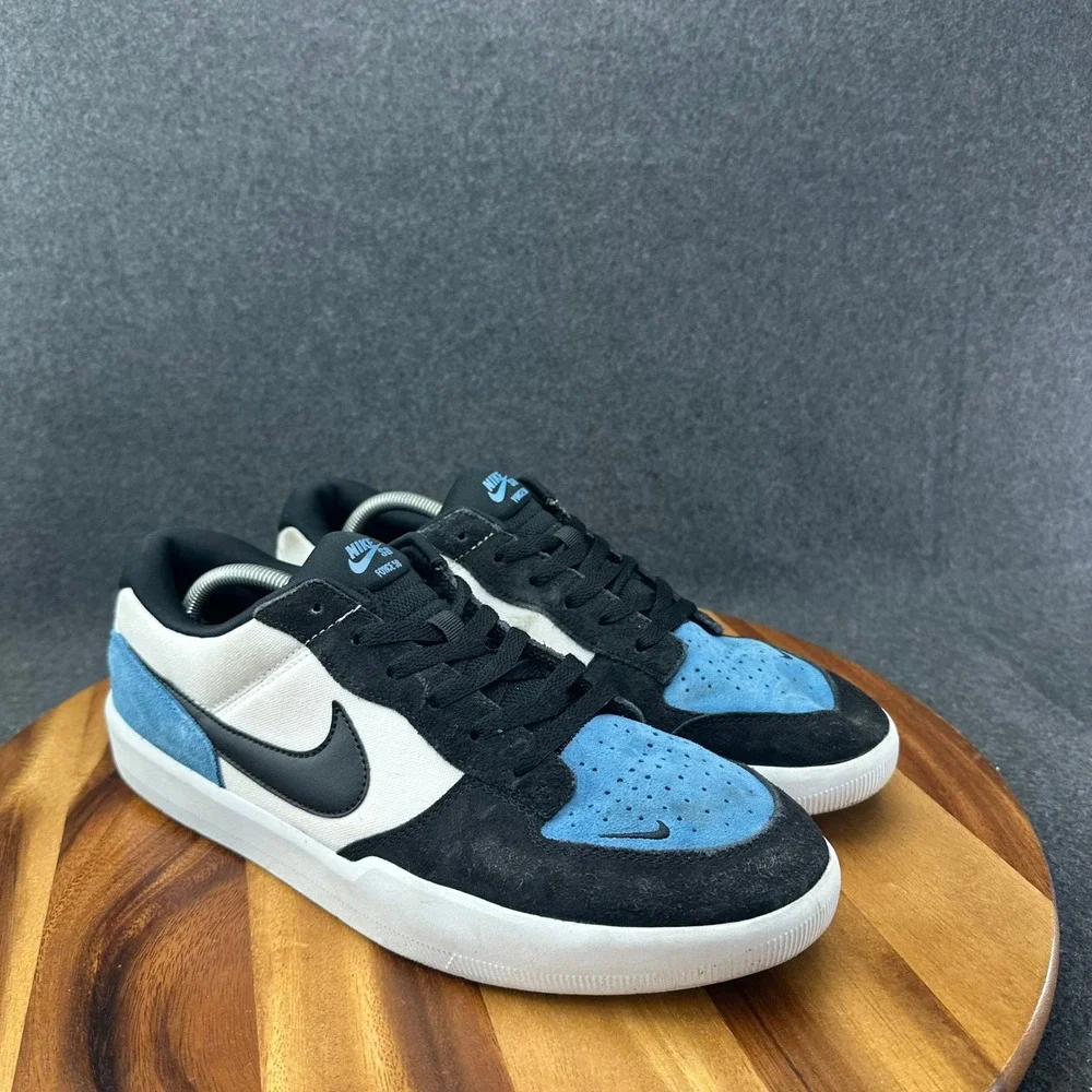 Nike SB Force 58 Suede Skate Shoes Black Blue White Mens Size 12 CZ2959-400